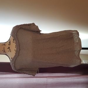 Grey top with Lace Trim and sleeve cap